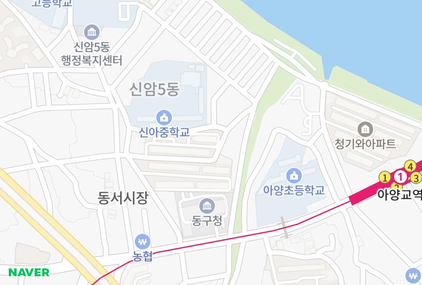대구광역시 동구 신암동 동서타운2차 위치·실거래 시세 지도