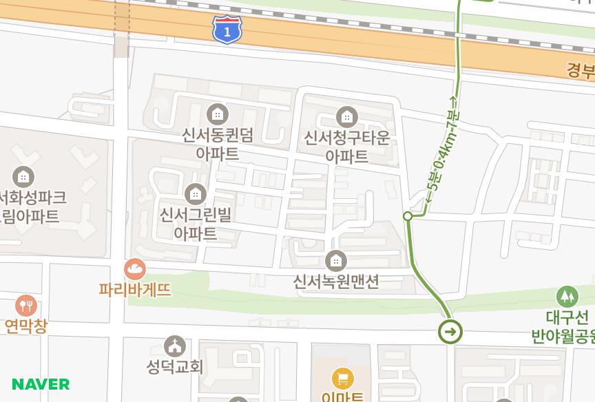대구광역시 동구 신서동 신서보라맨션 위치·실거래 시세 지도