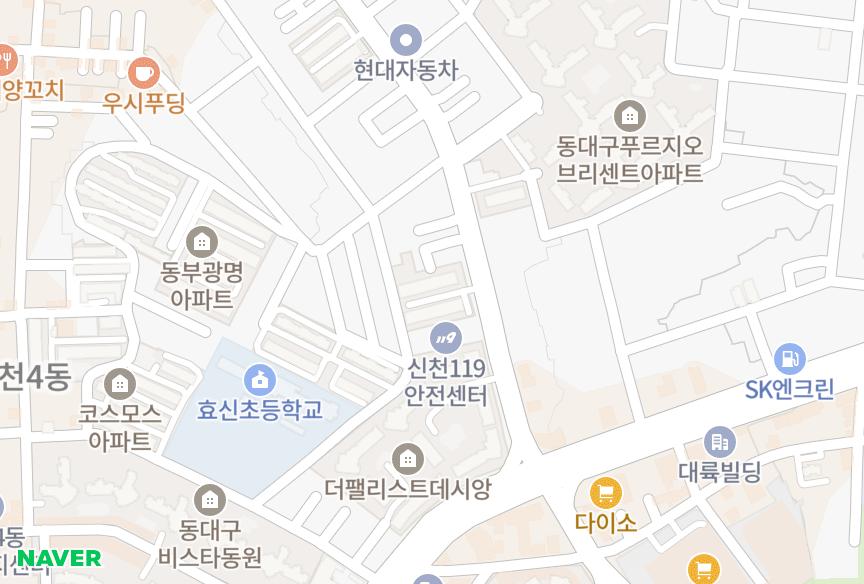대구광역시 동구 신천동 신천보성 위치·실거래 시세 지도