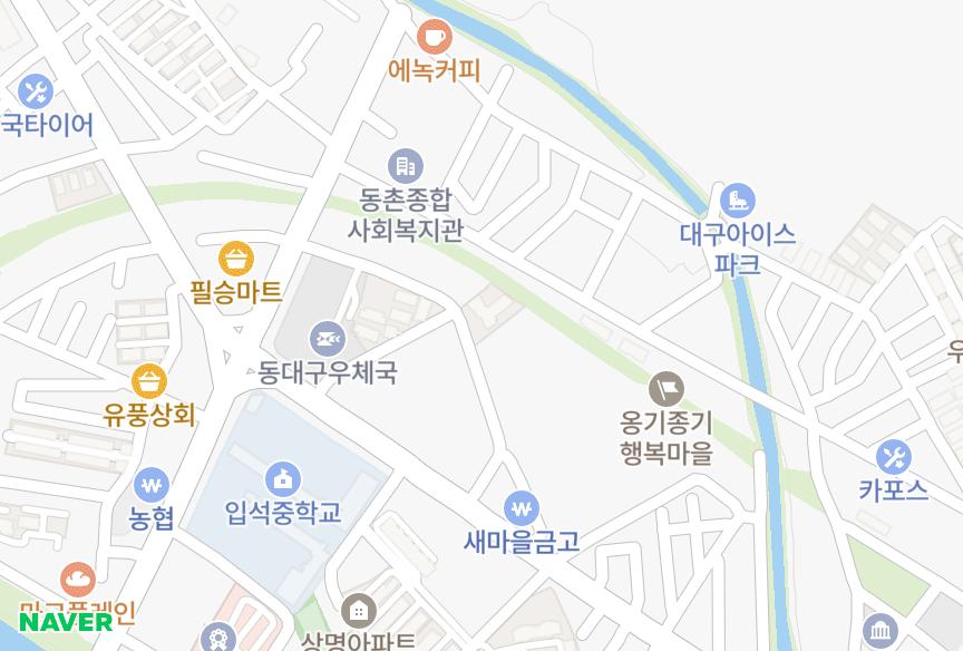 대구광역시 동구 입석동 입석유선아덴힐즈 위치·실거래 시세 지도
