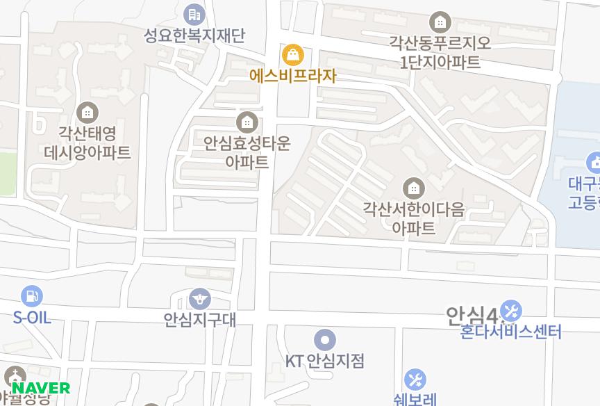 대구광역시 동구 각산동 각산성지비둘기 위치·실거래 시세 지도