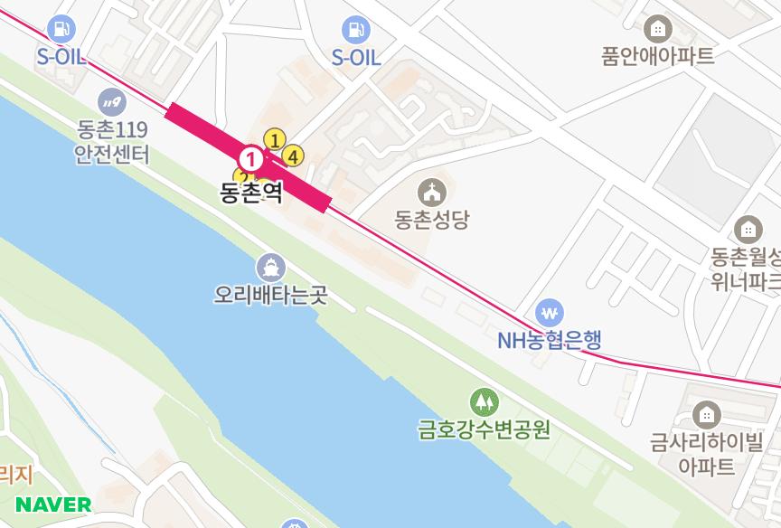 대구광역시 동구 검사동 강가에 위치·실거래 시세 지도
