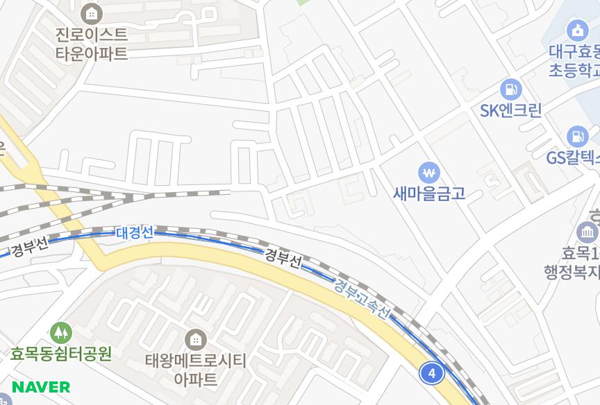 대구광역시 동구 효목동 삼삼 위치·실거래 시세 지도
