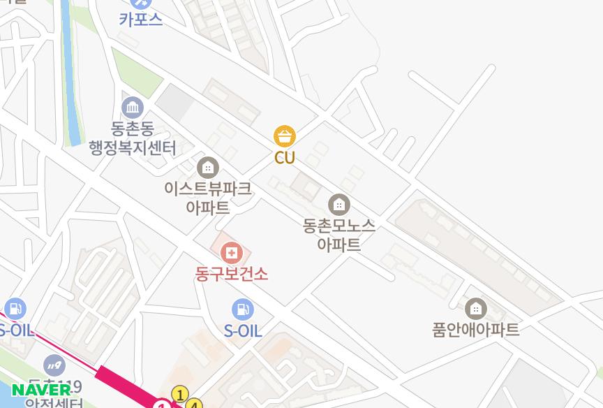 대구광역시 동구 검사동 효성그린벨리 위치·실거래 시세 지도
