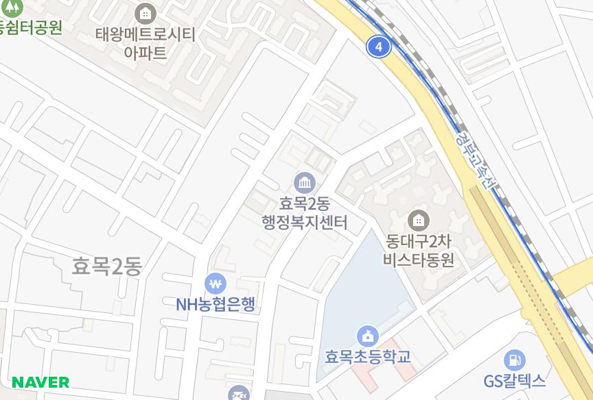대구광역시 동구 효목동 럭키2차 위치·실거래 시세 지도