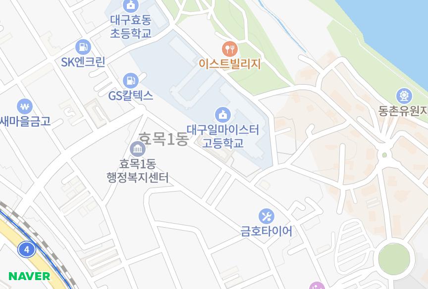대구광역시 동구 효목동 효목우방맨션 위치·실거래 시세 지도