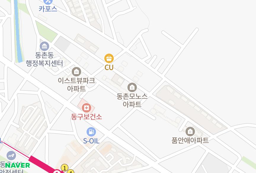 대구광역시 동구 검사동 동촌모노스 위치·실거래 시세 지도