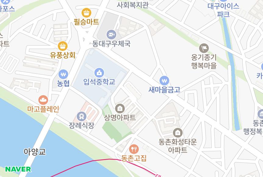 대구광역시 동구 입석동 강변해맞이타운 위치·실거래 시세 지도