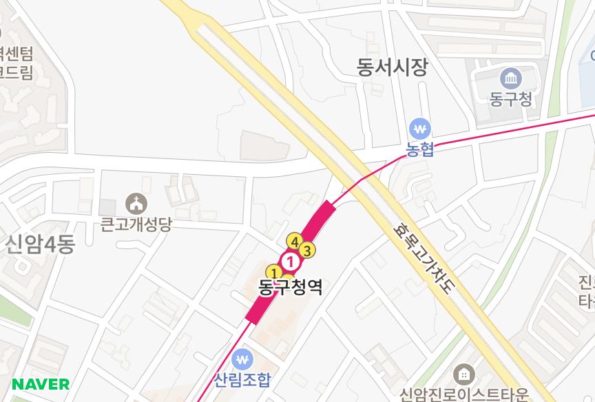대구광역시 동구 신암동 진산신암그랜드타운1 위치·실거래 시세 지도