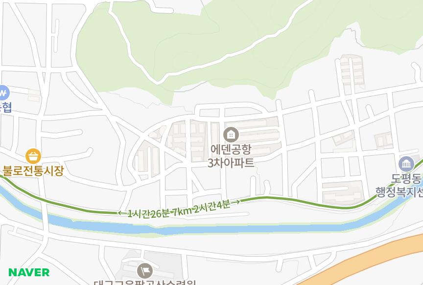 대구광역시 동구 도동 도에덴공항3차 위치·실거래 시세 지도