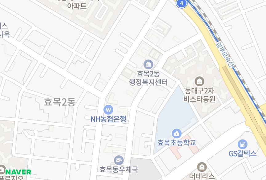 대구광역시 동구 효목동 우일 위치·실거래 시세 지도