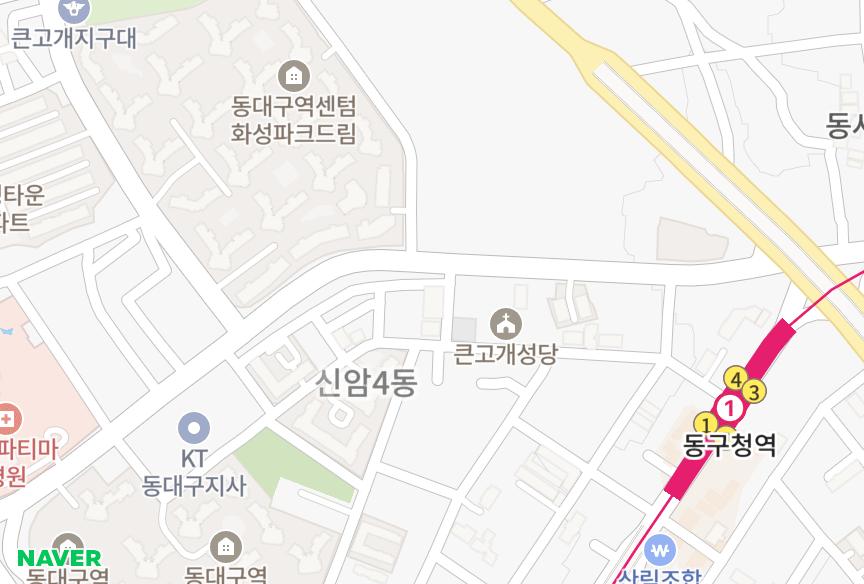 대구광역시 동구 신암동 삼승월드타워빌 위치·실거래 시세 지도