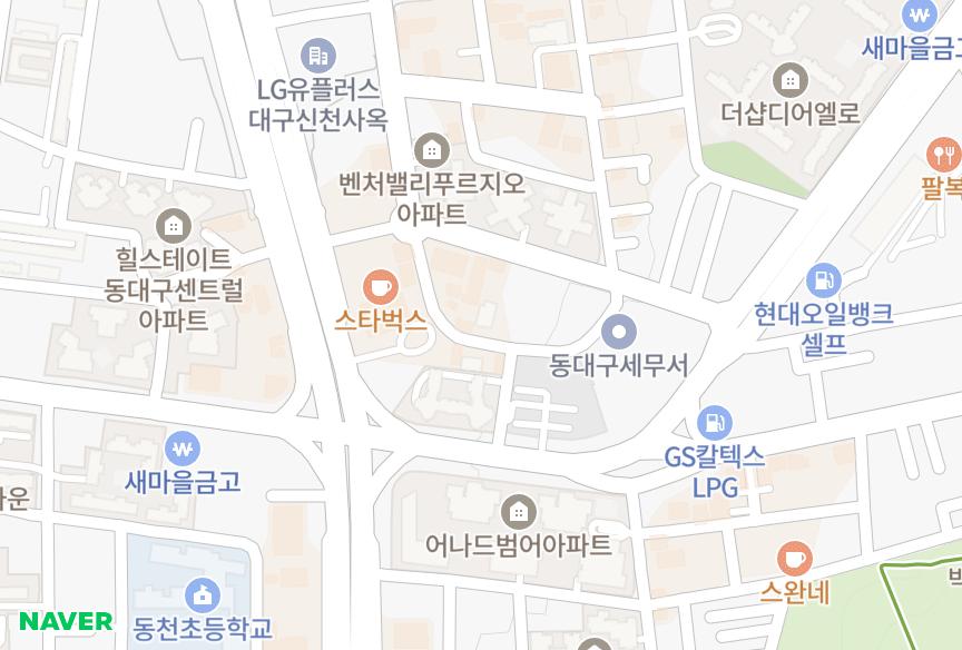대구광역시 동구 신천동 대덕리더스텔 위치·실거래 시세 지도