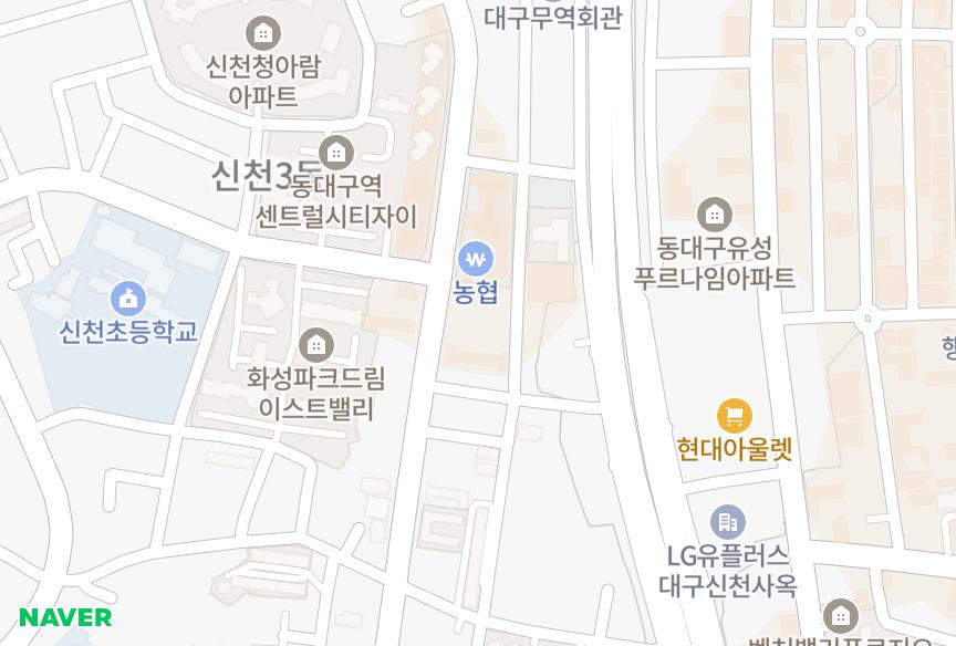 대구광역시 동구 신천동 신천오성파크2차 위치·실거래 시세 지도