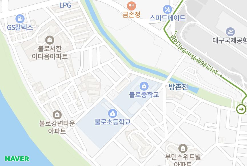 대구광역시 동구 불로동 남경공항타운 위치·실거래 시세 지도