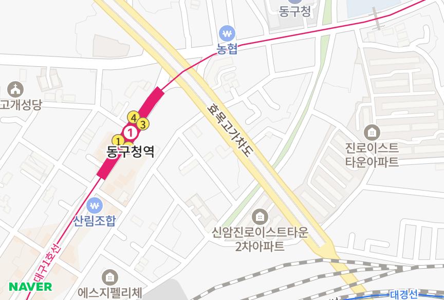대구광역시 동구 신암동 오베이스 위치·실거래 시세 지도