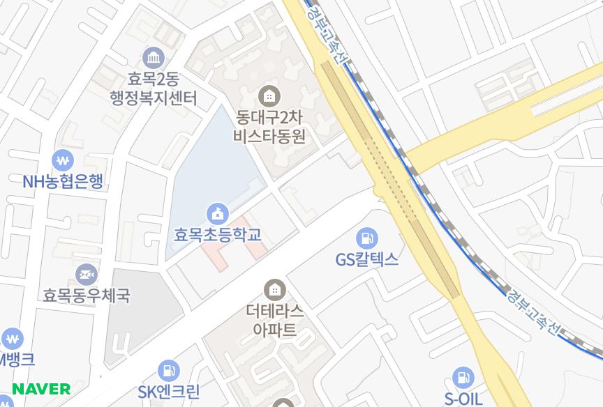 대구광역시 동구 효목동 한남 위치·실거래 시세 지도