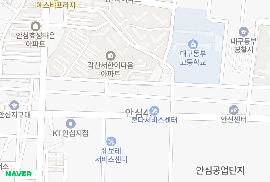 대구광역시 동구 동호동 동호센트로파크 위치·실거래 시세 지도