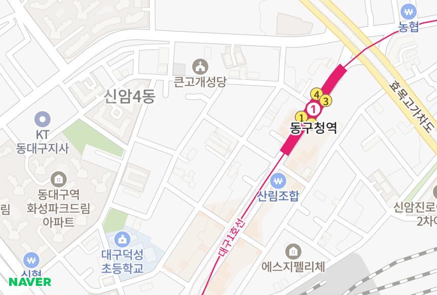 대구광역시 동구 신암동 부림 위치·실거래 시세 지도