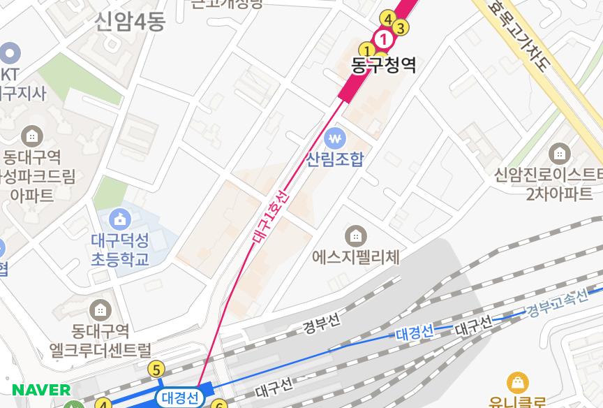 대구광역시 동구 신암동 동양블루스카이 위치·실거래 시세 지도