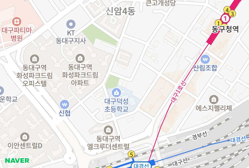 대구광역시 동구 신암동 청운빌리지 위치·실거래 시세 지도
