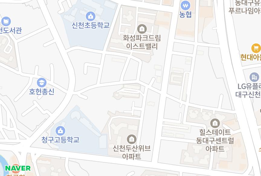 대구광역시 동구 신천동 금오나동 위치·실거래 시세 지도