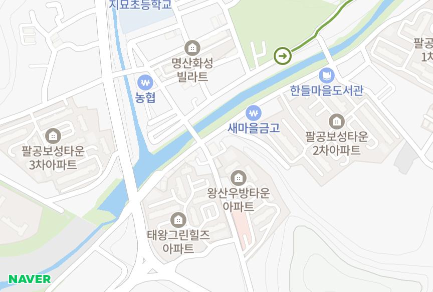 대구광역시 동구 지묘동 노블하이츠 위치·실거래 시세 지도