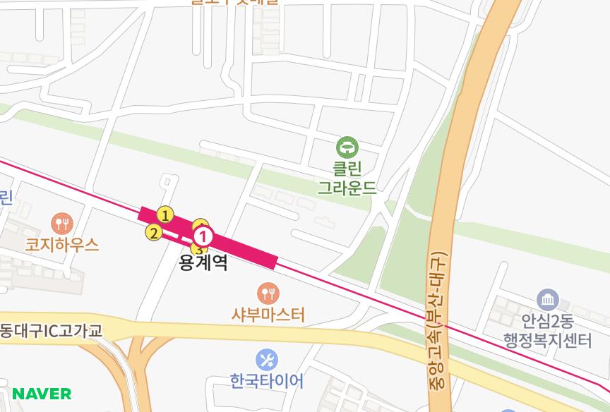 대구광역시 동구 용계동 해오름타운103동 위치·실거래 시세 지도