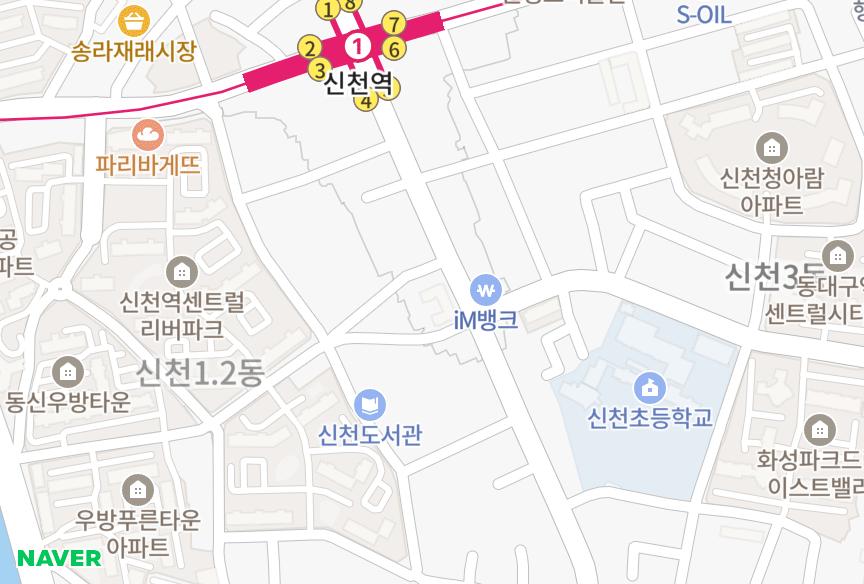 대구광역시 동구 신천동 현대맨션 위치·실거래 시세 지도