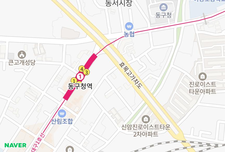 대구광역시 동구 신암동 뉴그린스카이 위치·실거래 시세 지도
