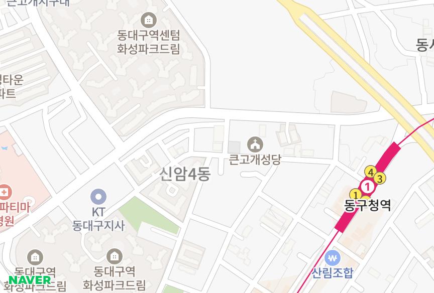 대구광역시 동구 신암동 청산드림뷰1차 위치·실거래 시세 지도