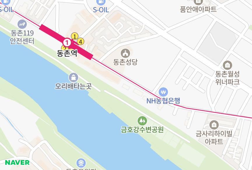 대구광역시 동구 검사동 리버파크 위치·실거래 시세 지도