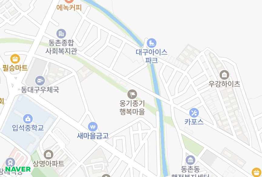 대구광역시 동구 입석동 리엔파크 위치·실거래 시세 지도