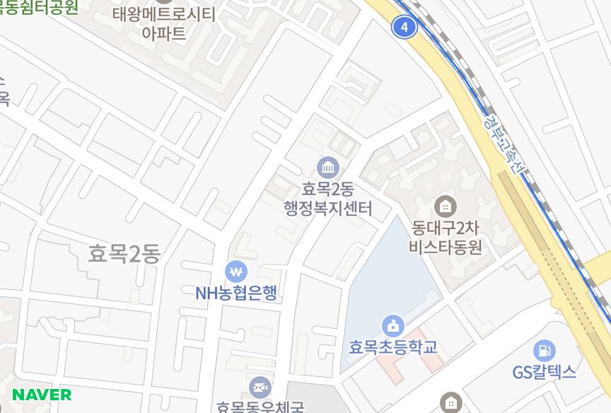 대구광역시 동구 효목동 우리팰리스 위치·실거래 시세 지도