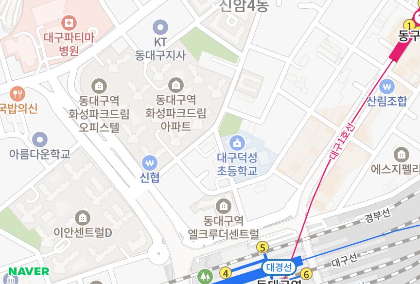 대구광역시 동구 신암동 동원맨션 위치·실거래 시세 지도