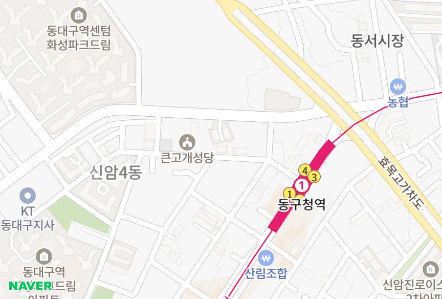대구광역시 동구 신암동 신암청산드림뷰2차 위치·실거래 시세 지도