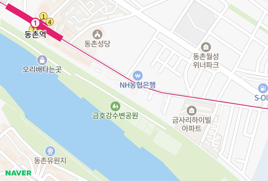대구광역시 동구 검사동 강변드림파크 위치·실거래 시세 지도