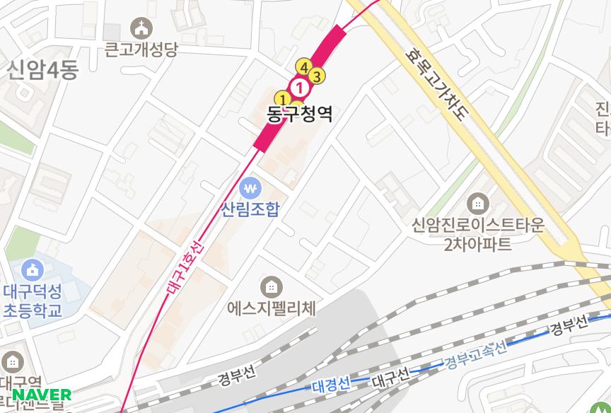 대구광역시 동구 신암동 길원탑 위치·실거래 시세 지도