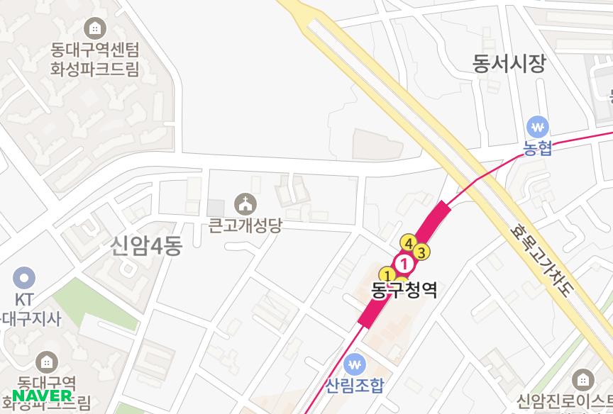 대구광역시 동구 신암동 삼성플러스빌 위치·실거래 시세 지도