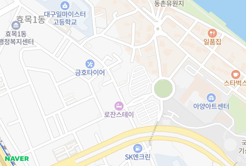 대구광역시 동구 효목동 우남로즈 위치·실거래 시세 지도