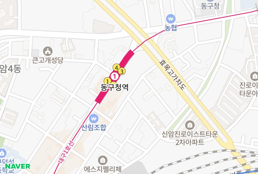 대구광역시 동구 신암동 청솔그린타운 위치·실거래 시세 지도