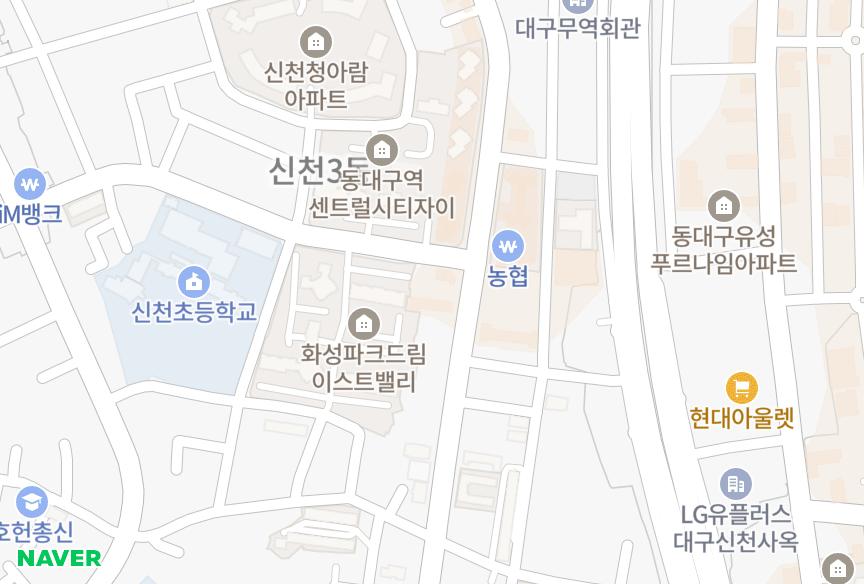 대구광역시 동구 신천동 수명가 위치·실거래 시세 지도