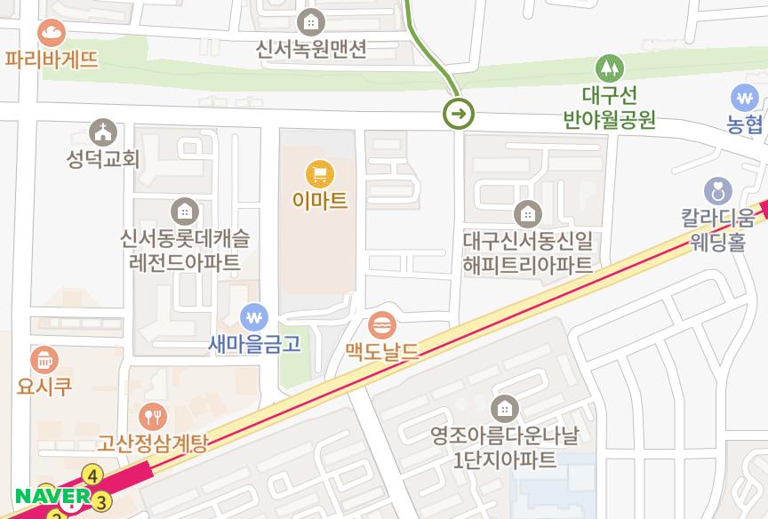대구광역시 동구 신서동 남도빌라 위치·실거래 시세 지도