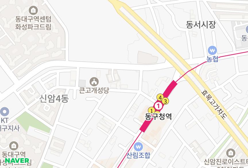 대구광역시 동구 신암동 청우골든맨션 위치·실거래 시세 지도