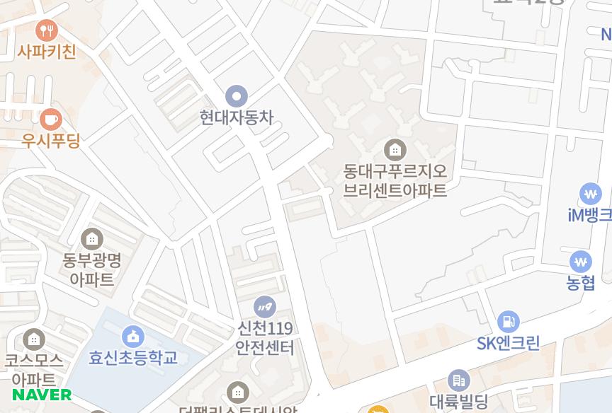 대구광역시 동구 효목동 효목우방 위치·실거래 시세 지도