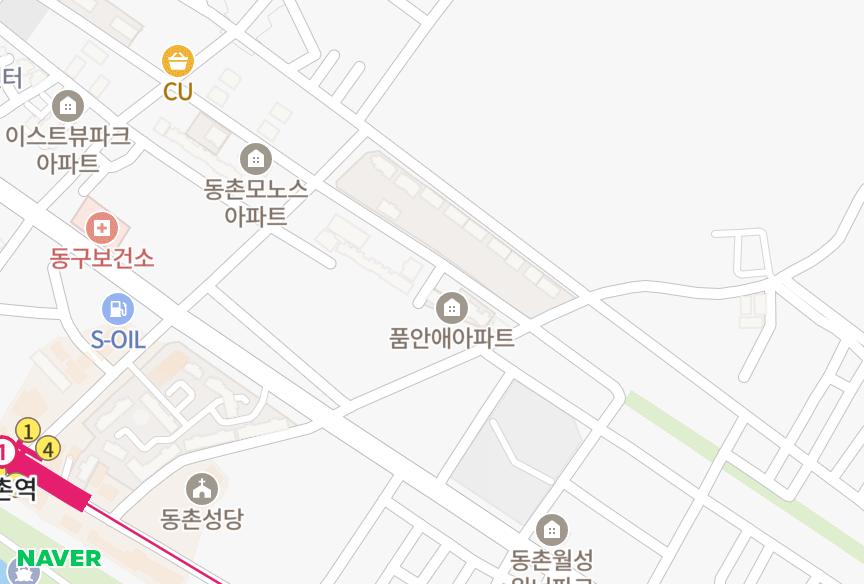 대구광역시 동구 검사동 품안애 위치·실거래 시세 지도