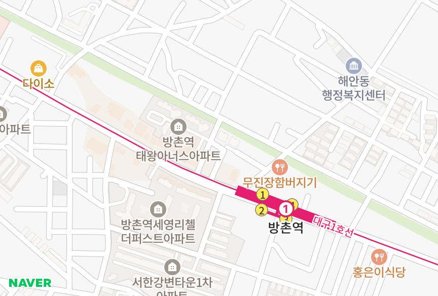대구광역시 동구 방촌동 방촌프라임 위치·실거래 시세 지도
