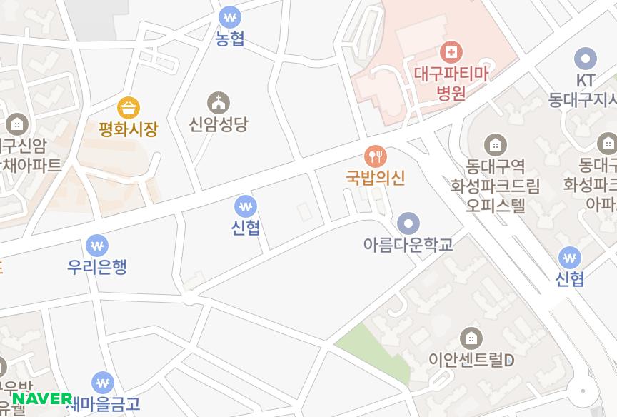 대구광역시 동구 신암동 그랜드파크 위치·실거래 시세 지도