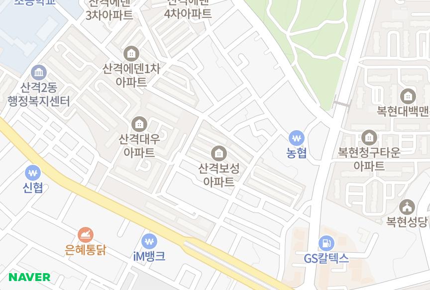 대구광역시 북구 산격동 산격보성 위치·실거래 시세 지도