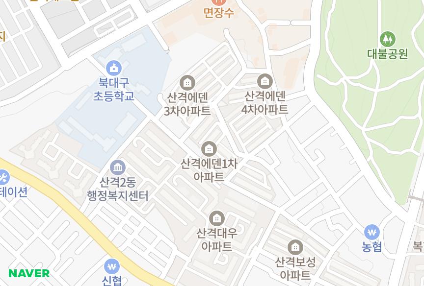 대구광역시 북구 산격동 산격에덴1차 위치·실거래 시세 지도